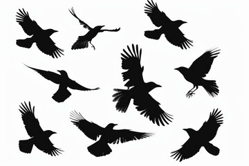 Wall Mural - A group of birds soaring through the sky