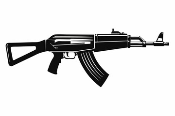 Latest Gun silhouette vector illustration, powerful weapons