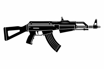 Latest Gun silhouette vector illustration, powerful weapons