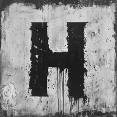 Poster - A simple black and white shape of the letter H