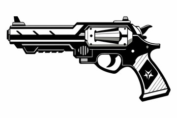 Wall Mural - Latest Gun silhouette vector illustration, powerful weapons