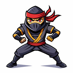 Ninja Rapper Ready for Battle  Vector Design art vector illustration