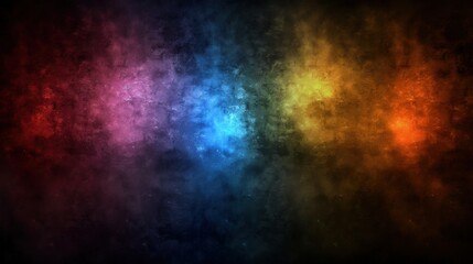 Poster - An abstract composition featuring a spectrum of vibrant colored smokes, blending seamlessly in a dark atmosphere.