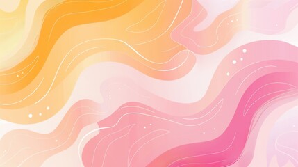 Sticker - Colorful abstract wavy lines and curves in pink, orange, and yellow tones, creating a vibrant and dynamic composition.