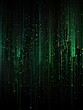 © Borys - A mesmerizing cascade of luminescent green data streams flows downward in a shimmering curtain, suspended against a rich, inky black background, evoking a sense of futuristic intensity