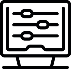 Poster - Simple icon of a computer monitor displaying an audio equalizer interface