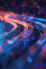 Poster - Abstract design featuring blue and pink circles on a textured background