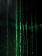 © Borys - A mesmerizing cascade of luminescent green data streams flows downward in a shimmering curtain, suspended against a rich, inky black background, evoking a sense of futuristic intensity