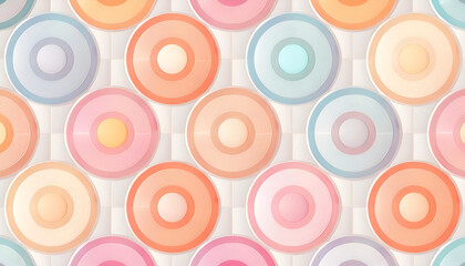Poster - Colorful circular patterns on a textured background create a playful and vibrant aesthetic in a contemporary design