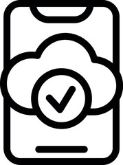 Poster - Cloud computing symbol is transferring data with a checkmark confirming the successful operation