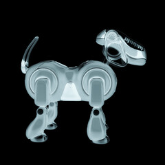 Canvas Print - cyber dog cartoon side view