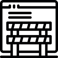 Poster - Website under construction with a barrier, symbolizing ongoing work and temporary inaccessibility