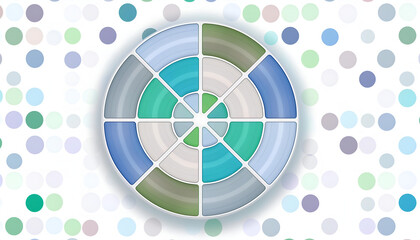 Poster - Colorful abstract design featuring circular shapes on a dotted background in soothing hues of blue and green