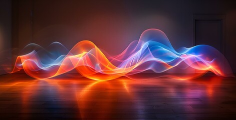 Canvas Print - a colorful smoke in a dark room. 