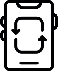 Poster - Simple icon of a smartphone with refreshing arrows, symbolizing an update