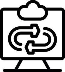 Poster - Simple vector icon representing the synchronization of data between a computer and a cloud server
