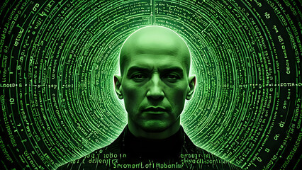 Abstraktion Bewusstseinsmatrix 16x9. Hintergrund für das Design 2.