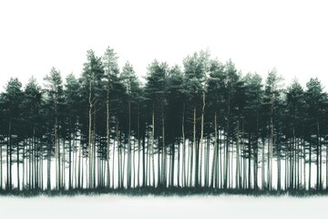 Poster - Group of trees covered in snow, winter landscape