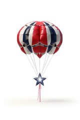 Wall Mural - Hot air balloon flying high in the sky with a star symbol on it