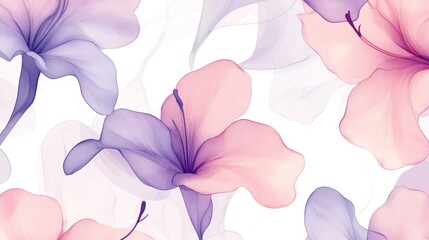 Wall Mural - Tilable image featuring delicate floral patterns with intricate petals and leaves