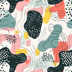 Poster - A vibrant abstract design featuring dots and shapes