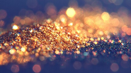  Blurry gold glitter on blue-purple background, with light source from above