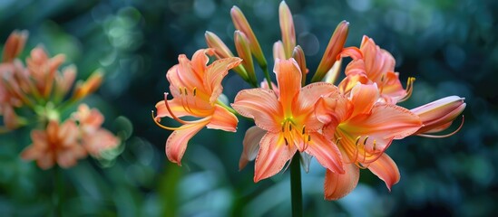 Canvas Print - The Beautiful Orange Flowers In The Garden