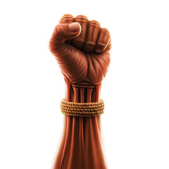 Raised fist isolated on a transparent background	
