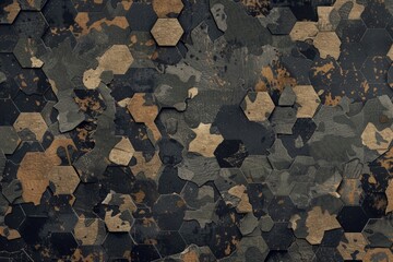 Aufkleber - Hexagonal shapes arranged on a wall surface