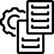 © ylivdesign - Bold icon of a gear connecting two digital documents representing data management and integration