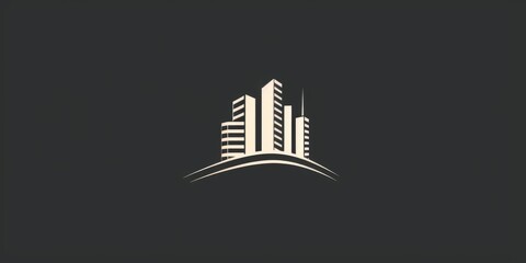 Poster - A monochromatic image of a high-rise structure, suitable for architectural or urban planning projects