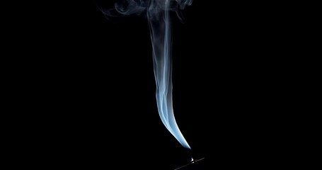 Wall Mural - Real smoke on a black background. Thin Flexible Trickle of Real Smoke. Colorful real smoke rises up. Ideal for background or over-layer with blending mode add, screen, lighten.