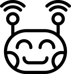 Poster - Cartoon robot is transmitting data using its wireless antennas