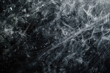 Wall Mural - A black and white photo of snow flakes falling from the sky