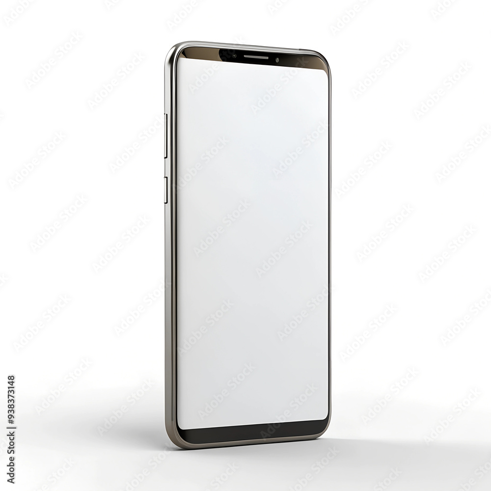smartphone mockup, white screen isolated on a transparent background ...