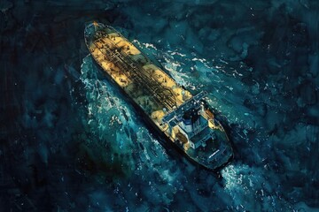 Poster - A ship sailing on calm waters