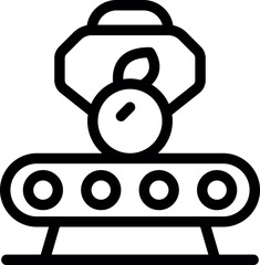 Poster - Automated system sorting apples on industrial production line