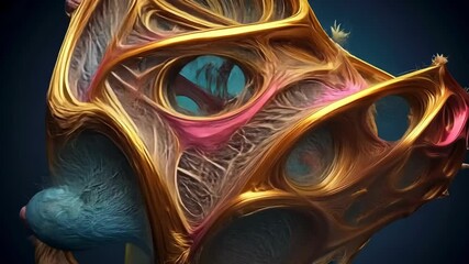 Wall Mural - abstract background organic fractal structures hole round macro geometry illustration, ornament