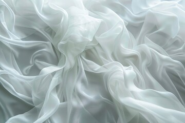 Poster - A close up view of white fabric, perfect for textile or craft related uses