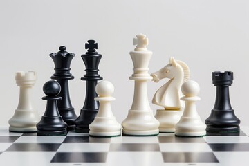 Poster - A collection of chess pieces on a classic chess board