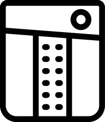 Wall Mural - line art vector icon of a ups showing battery status with dots