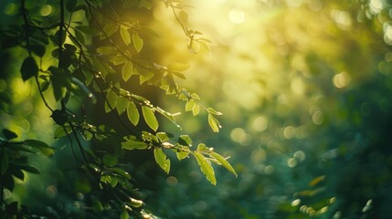 Poster - A picture of sunlight shining through tree leaves