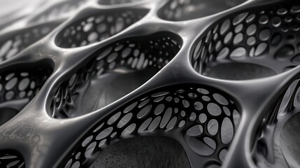 Poster - close up of a black abstract textured surface with a grid pattern.