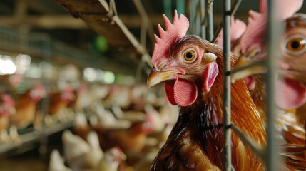 Sticker - A group of chickens confined to a cage