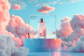 Poster - A classic perfume bottle sits atop a table, waiting to be used