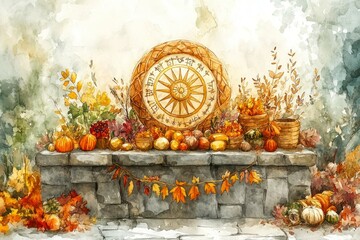 Wheel of the Year Seasonal Altar Wicca, Paganism Religion Spiritual Symbol