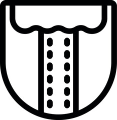 Poster - Black outline icon of a baby diaper, symbolizing childcare and the needs of infants