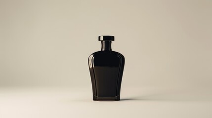 Poster - A bottle of black liquid on a white surface