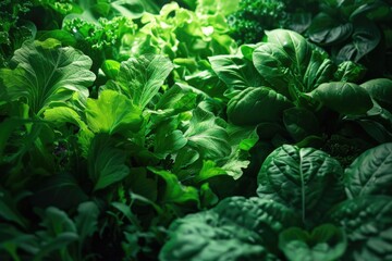 Poster - A detailed view of several green plants