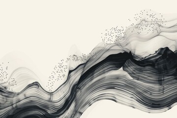 Poster - A black and white photo of a wave with ocean spray and foam